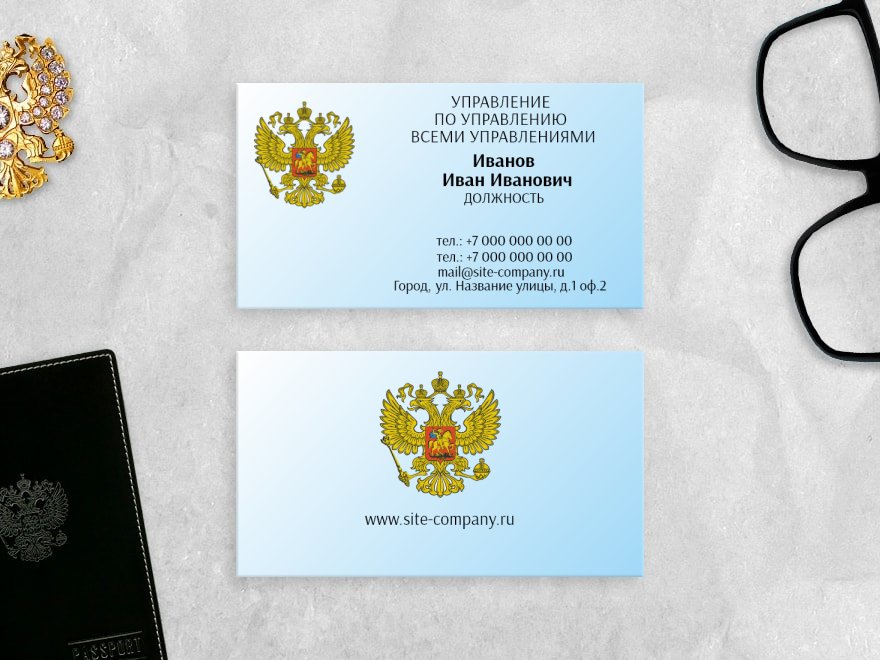 Шаблон визитной карточки: министерство, правительство, политика