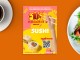 Листовки и флаеры: суши, продуктовые товары, доставка