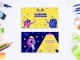 Дизайн макет визитной карточки: детский сад, воспитатели, няни
