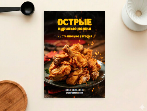 Листовки и флаеры: кофейня, ресторан, фастфуд