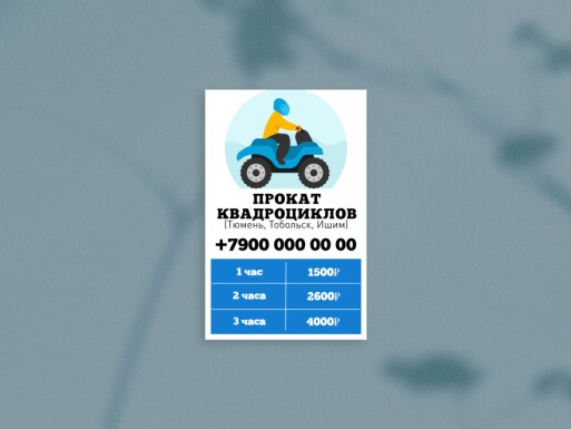 Визитные карточки: прокат авто, прокат велосипедов